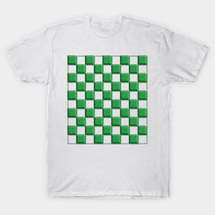 Geometric green checkered 3D design T-Shirt